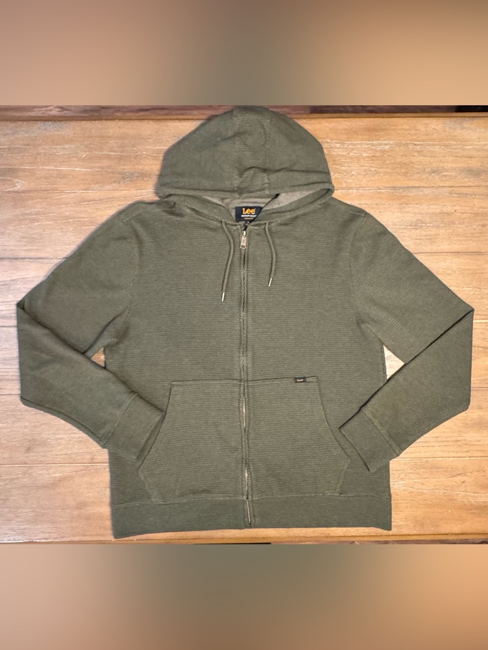 Lee Olive Zip-Up Hooded Sweater #145